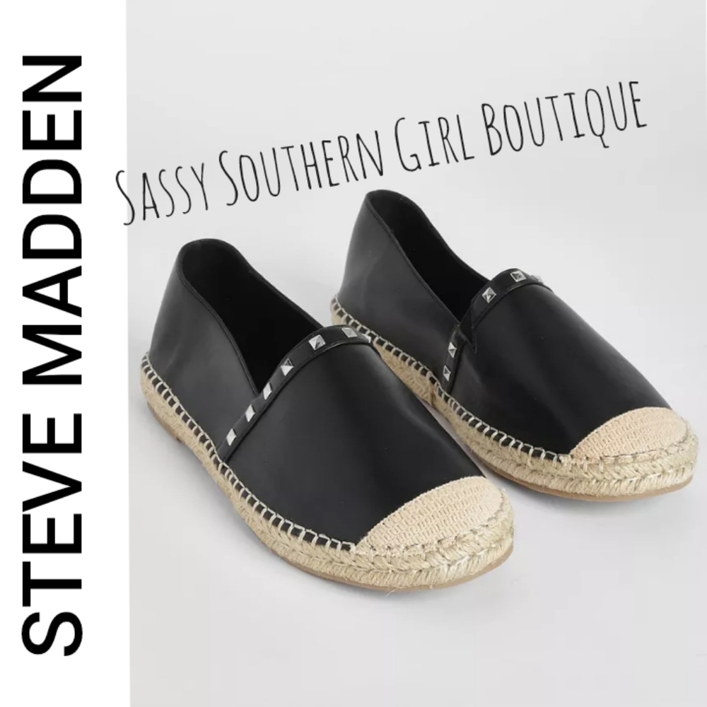 🆕⭐ Madden Girl black studded espadrilles